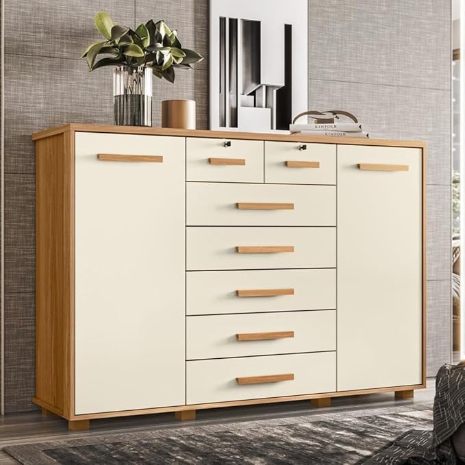 CÔMODA FONTANA CARVALHO GRIFE/OFF WHITE