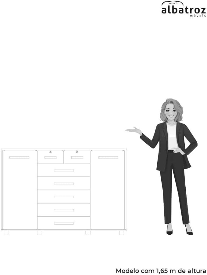 CÔMODA FONTANA BRANCO FOSCO LISO