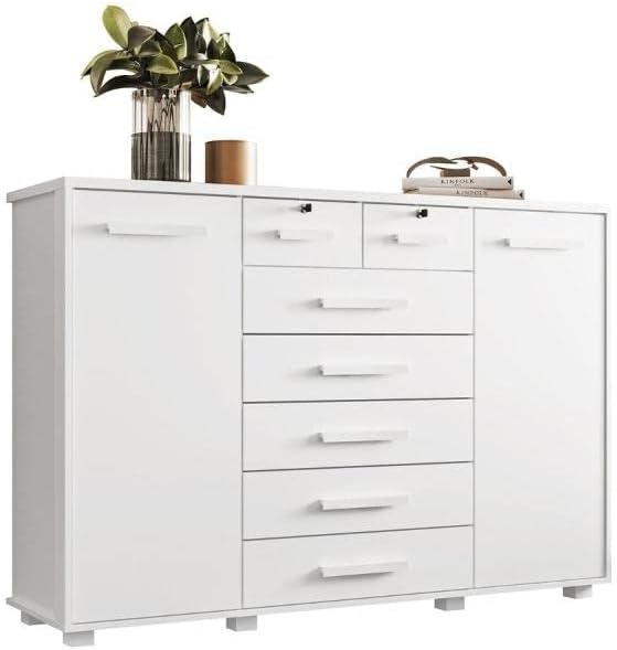 CÔMODA FONTANA BRANCO FOSCO LISO