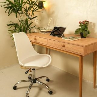 CADEIRA SECRETARIA EAMES C50 BRANCA