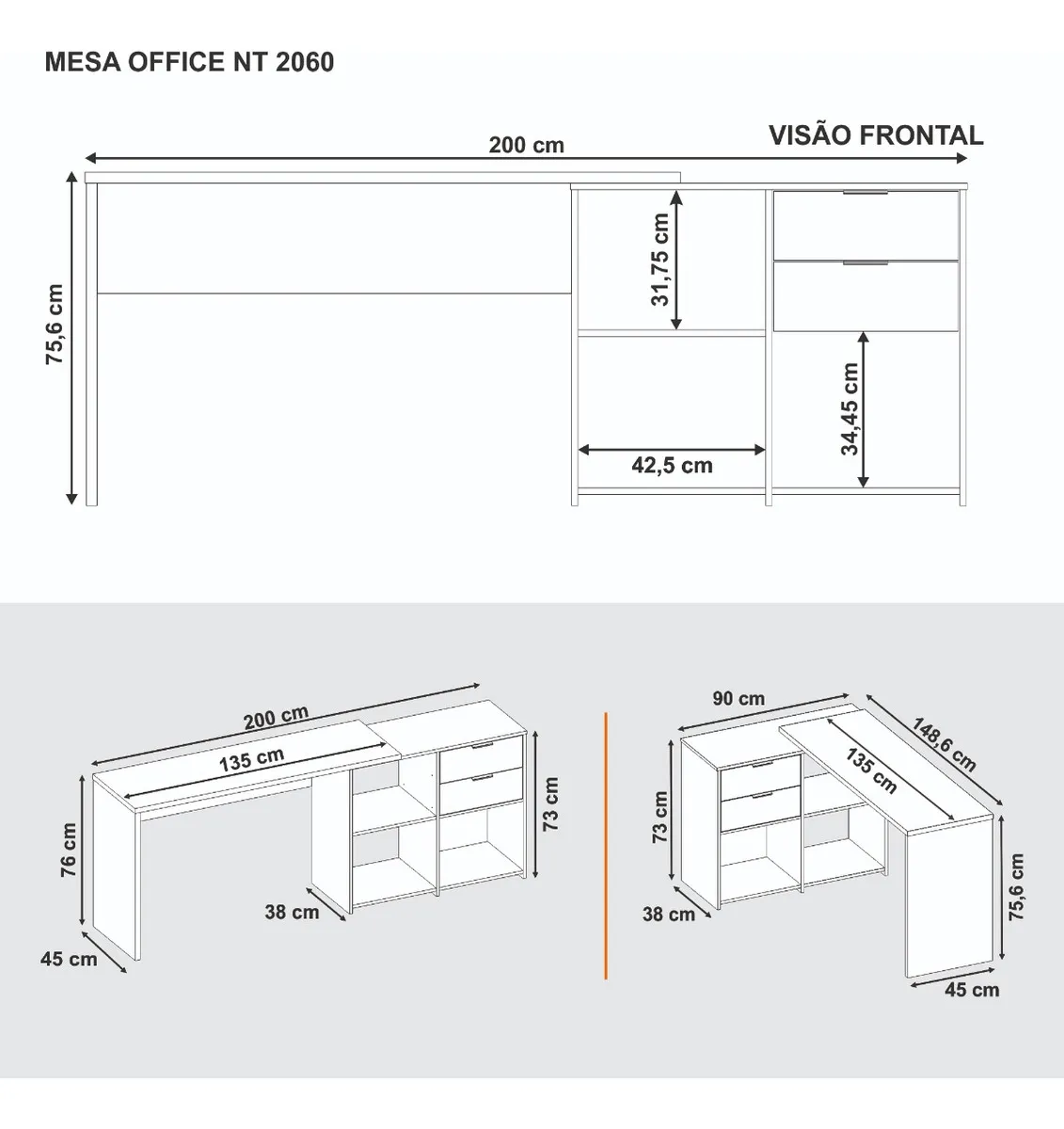 MESA OFFICE NT 2060 FREIJO TREND