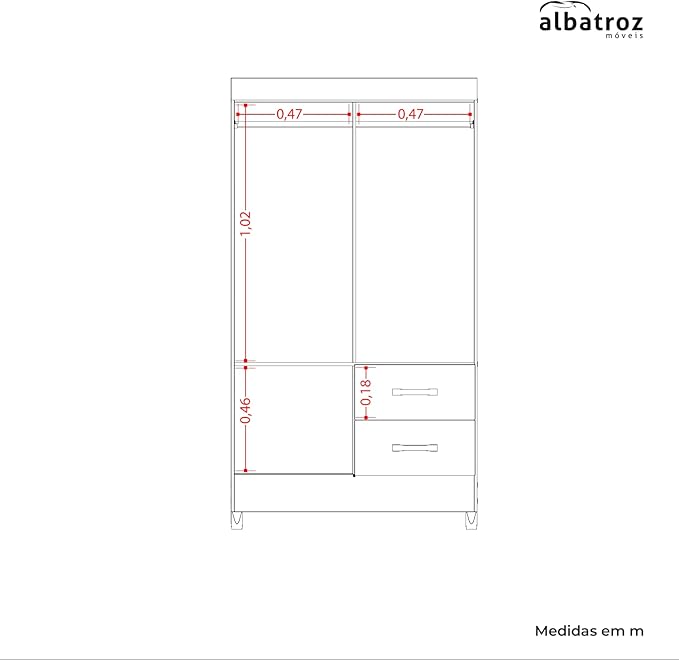 GUARDA ROUPA MOBI 4 PTS TITANIUM INT BCA FCI