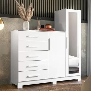 CÔMODA NEW MASTER BRANCO FOSCO LISO/INT