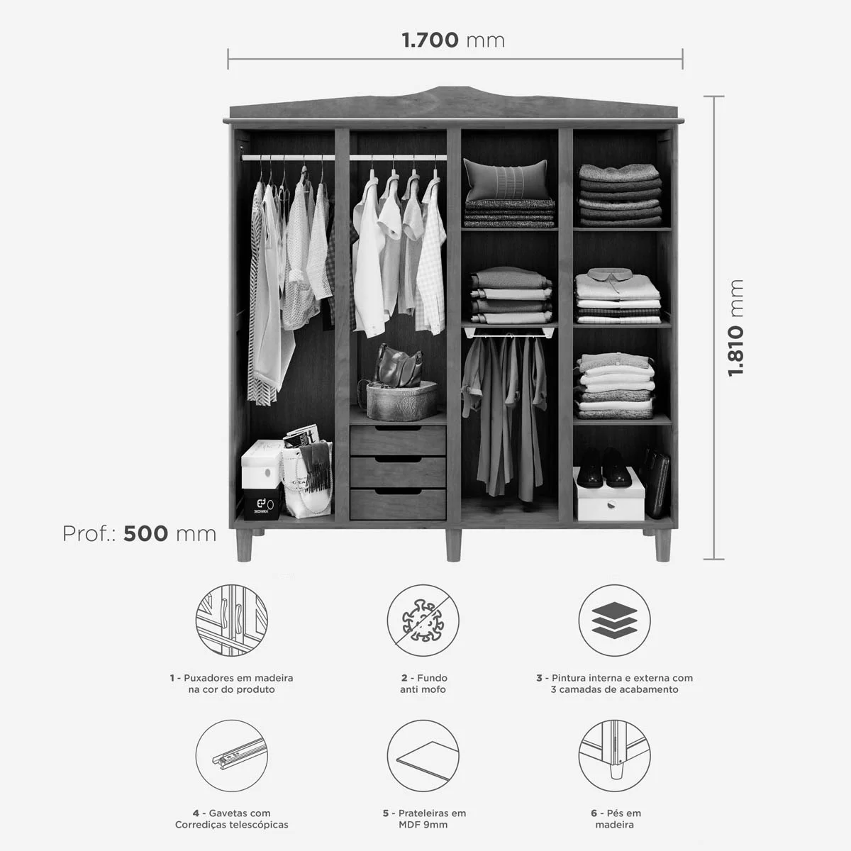 ROUPEIRO BRASIL 4 PORTAS FREIJO CAVAZOTTO