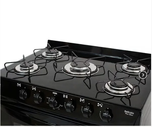 FOGÃO GÁS DELICATO PLUS 5B – PRETO FOSCO