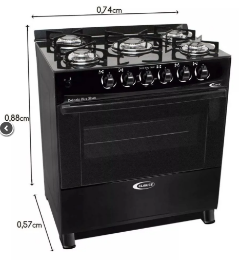 FOGÃO GÁS DELICATO PLUS 5B – PRETO FOSCO