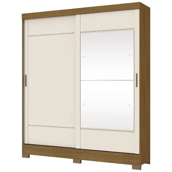 B74-127 Roupeiro 02 Portas Deslizantes Nature/OFF White