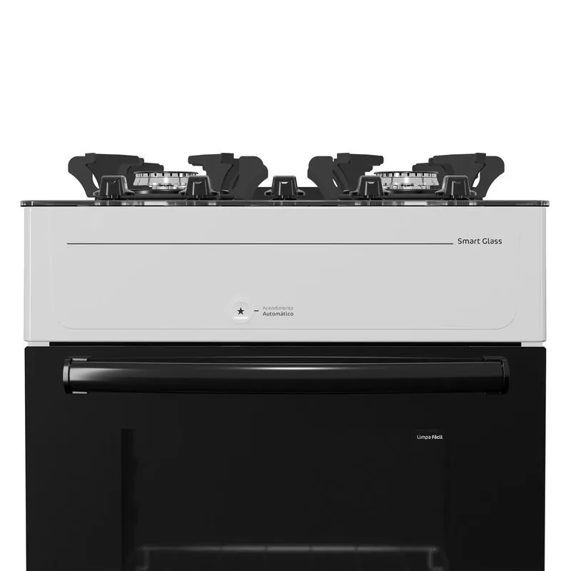 FOGAO A GAS REALCE SMART GLASS 4Q BRANCO