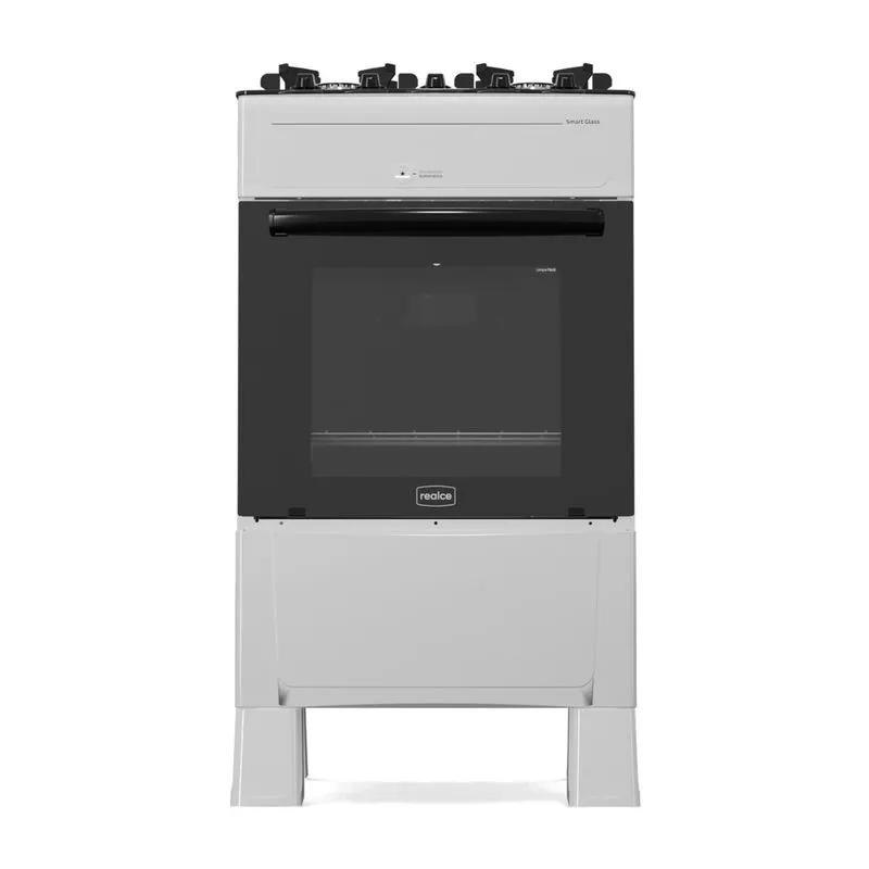 FOGAO A GAS REALCE SMART GLASS 4Q BRANCO