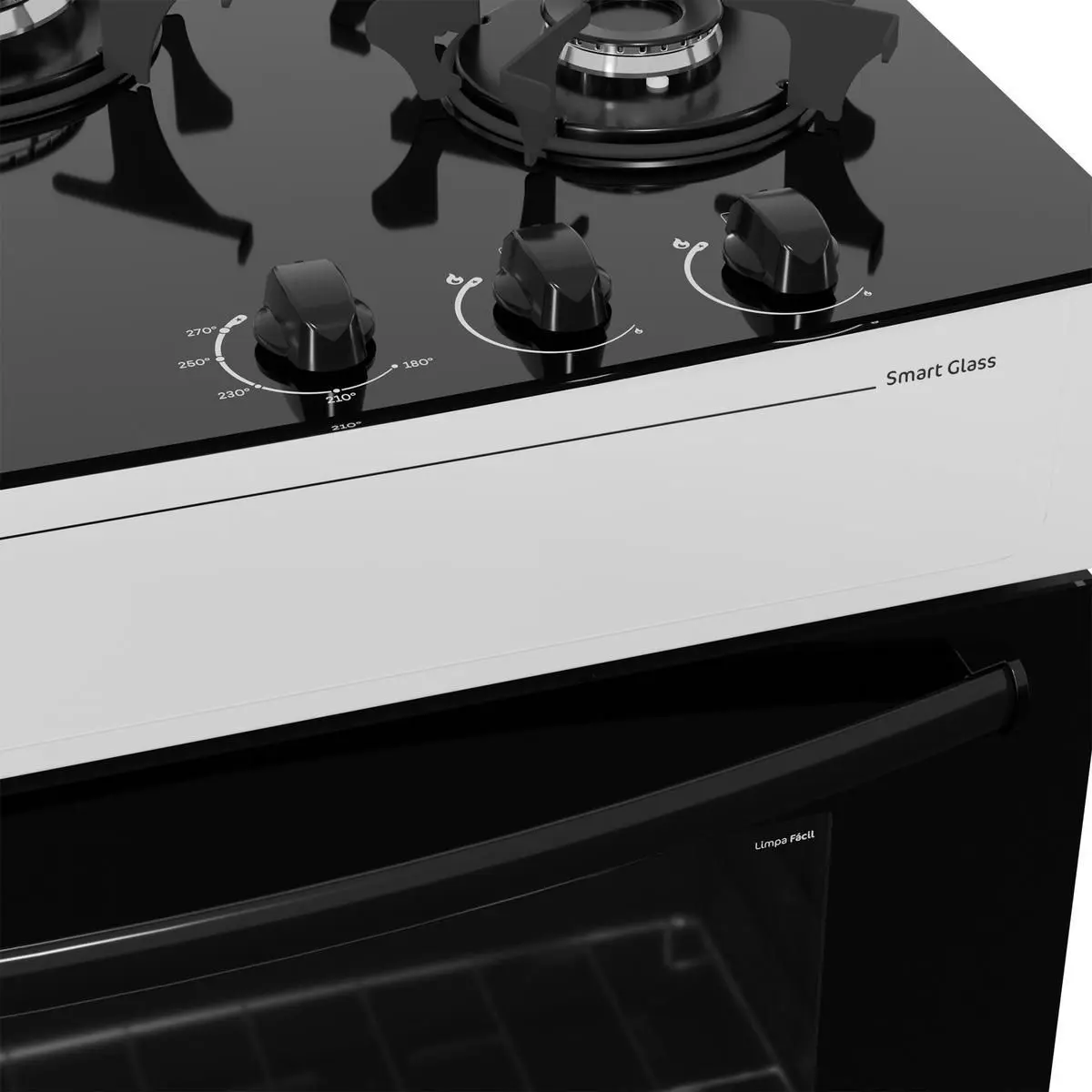 FOGAO A GAS REALCE SMART GLASS 5Q BRANCO