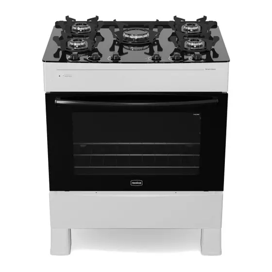 FOGAO A GAS REALCE SMART GLASS 5Q BRANCO