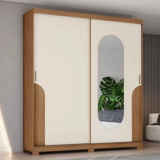 D335-127 Roupeiro Talles 2 Pts Desl Nature/Off White