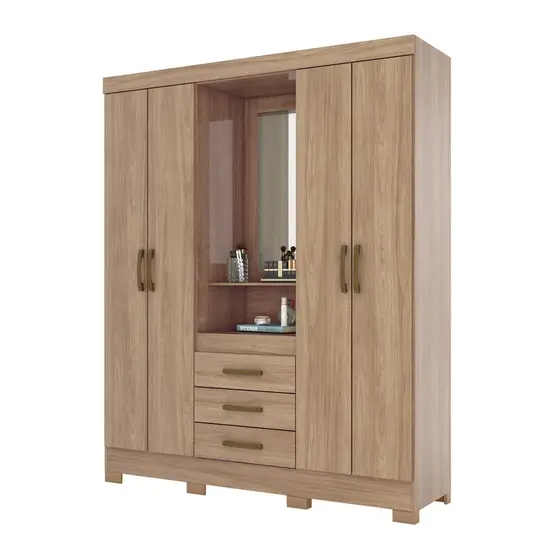 ROUPEIRO B24-198 04 PORTAS 03 GAVETAS JEQUITIBA BRILHO