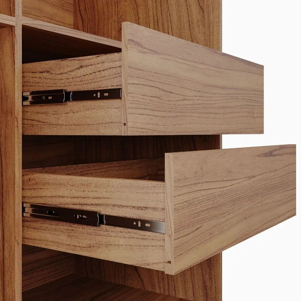 ROUPEIRO CLARA 6 PORTAS FLEX COM KIT DIVISÃO GIRATORIO + ESPELHO CINAMOMO/GRAFIATO