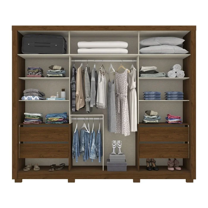 D237-130 Roupeiro Palace 02 Portas Deslizantes Castanho HP