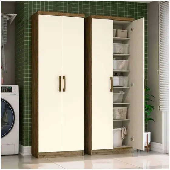 Roupeiro Multiuso Margarida 2 Pts Rustico/Off White