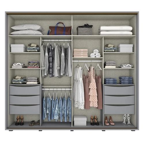 ROUPEIRO VICENZA 2 PTS DESLIZANTE CINZA