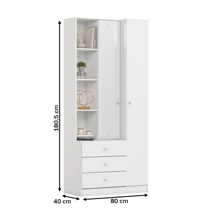 D332-10 Roupeiro Multiuso Doha 2Pts 3Gav Branco