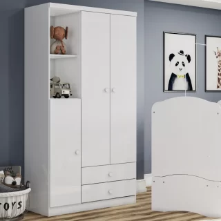 Roupeiro Bala de Menta 3 Pts Branco