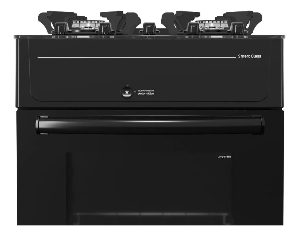 FOGAO A GAS REALCE PREMIUM GLASS 4Q PRETO