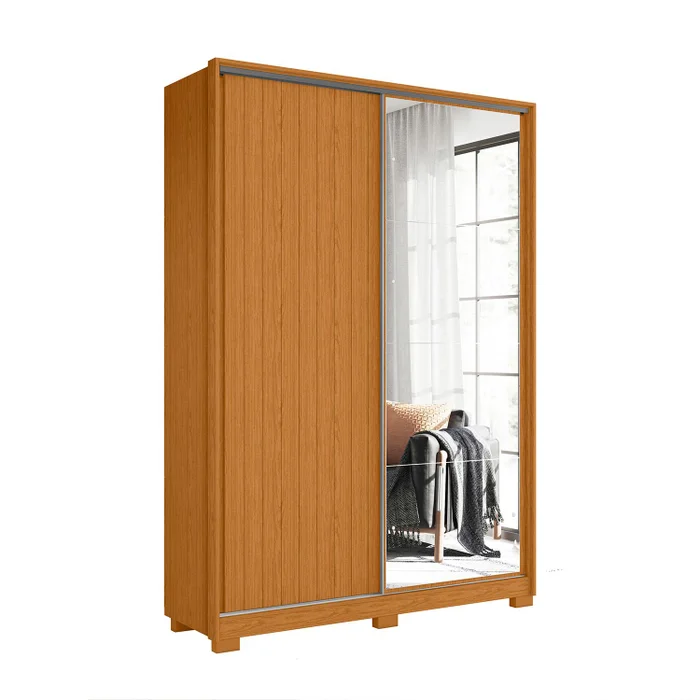 GUARDA ROUPA FRIZATTO 4 C ESPELHO CINAMOMO/OFF WHITE (FLEX)