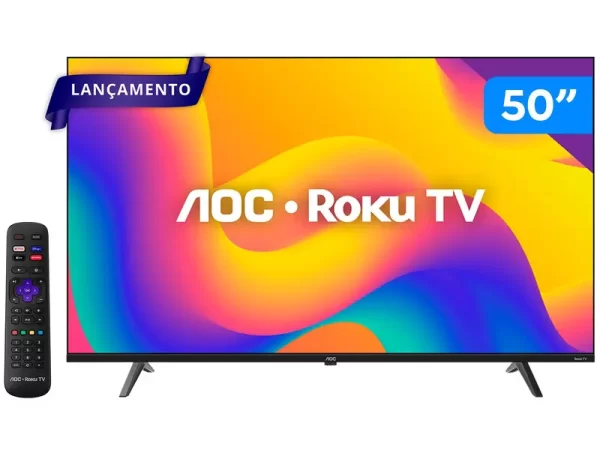 TV 50″ AOC SMART ROKU UHD 4K 50U7045/78G 50U7045/78G Preto Bivolt