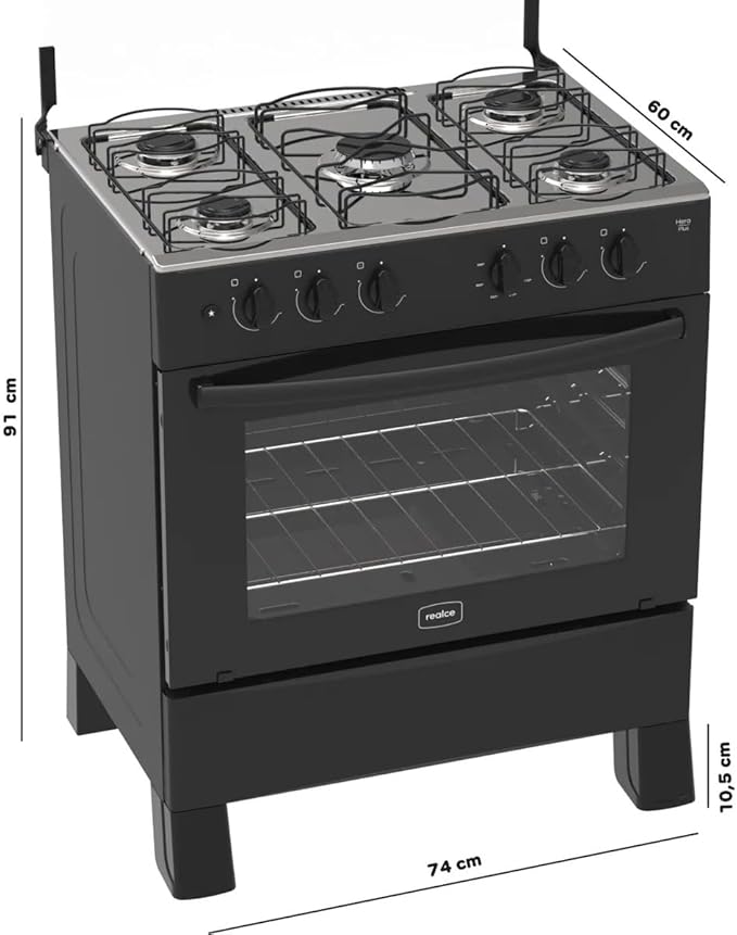 FOGAO HERA 5 BOCAS PRETO