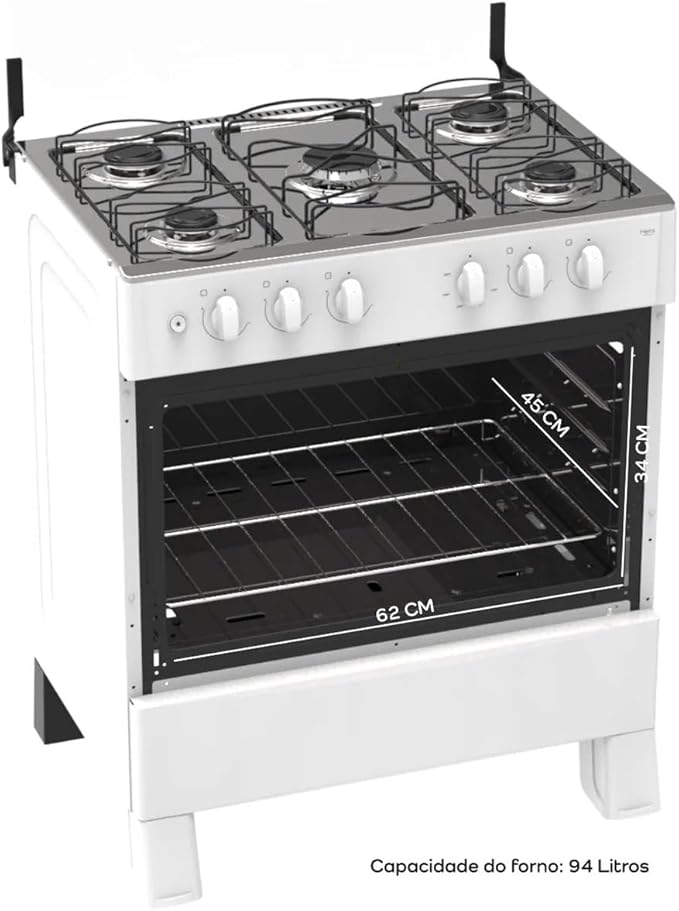 FOGAO HERA PLUS 5 BOCAS BRANCO