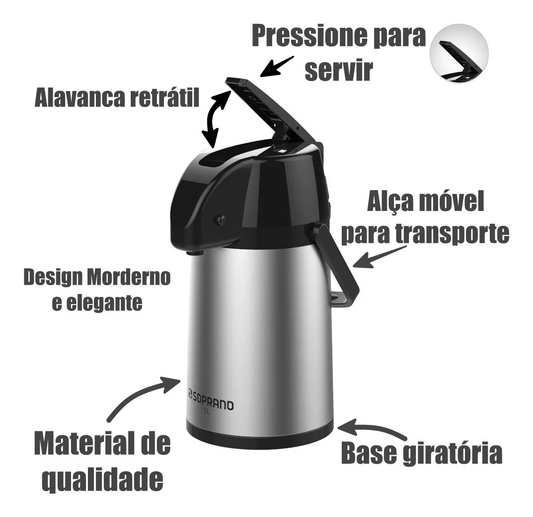 GARRAFA TERM. 1L INOX SOPRANO