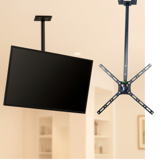 SUPORTE DE TETO COM 3 NIVEIS DE MOV.E 360 GRAUS PARA P/ TVS 13″ A 55″ PQST-AT55T PROELETRONIC