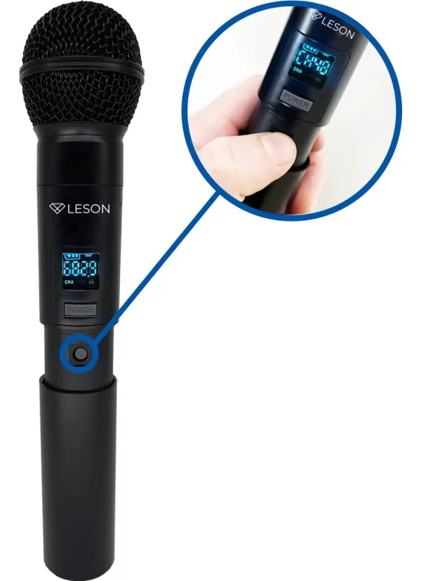 MICROFONE SEM FIO DE MAO DUPLO LS-962 DIGITAL PRETO LESON