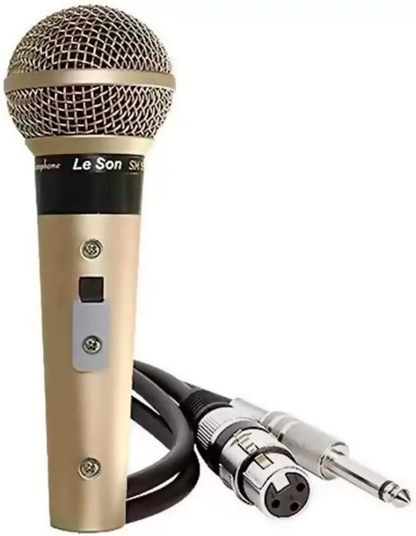 MICROFONE C/FIO SM-58 P4 DINAMICO CHAMPANHE LESON