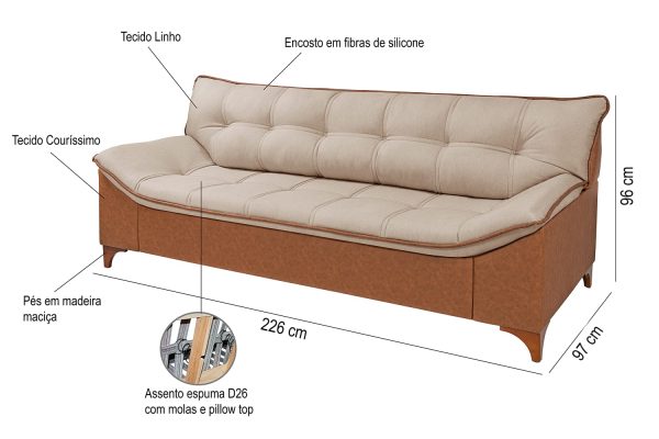 SOFA VERONA MADERO 3 LUG A               201/856