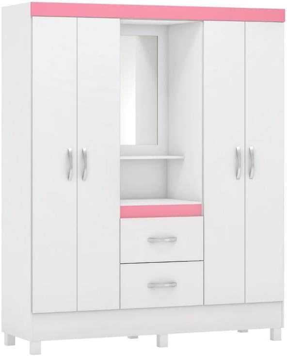 GUARDA ROUPA NT 5015 REF 129 BCO NEW/ROSA