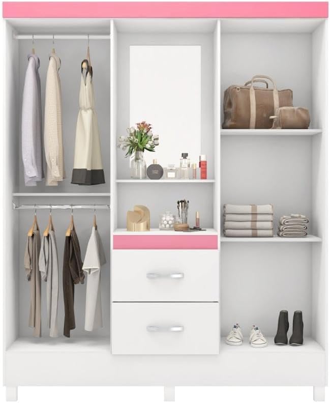 GUARDA ROUPA NT 5015 REF 129 BCO NEW/ROSA