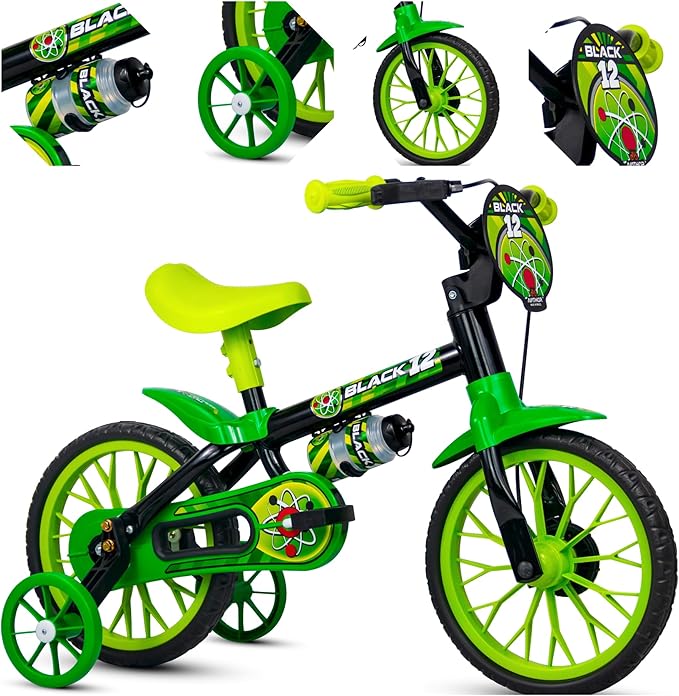 BIC 12 MASC BLACK PTO/VERD LION