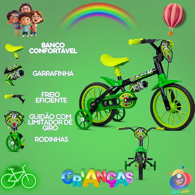 BIC 12 MASC BLACK PTO/VERD LION