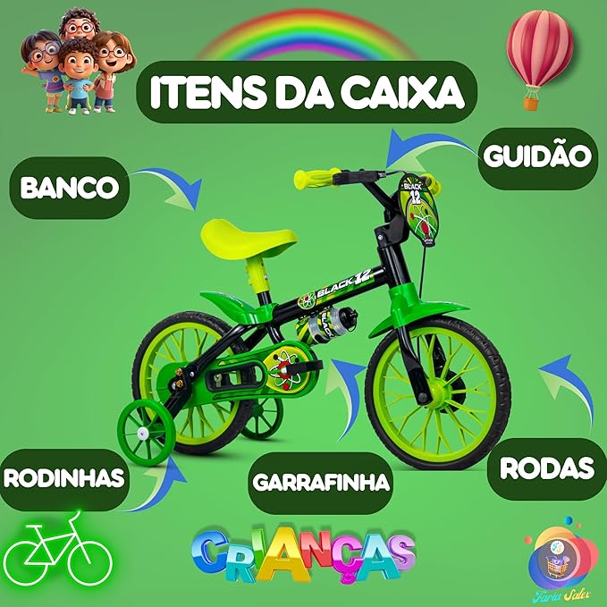 BIC 12 MASC BLACK PTO/VERD LION