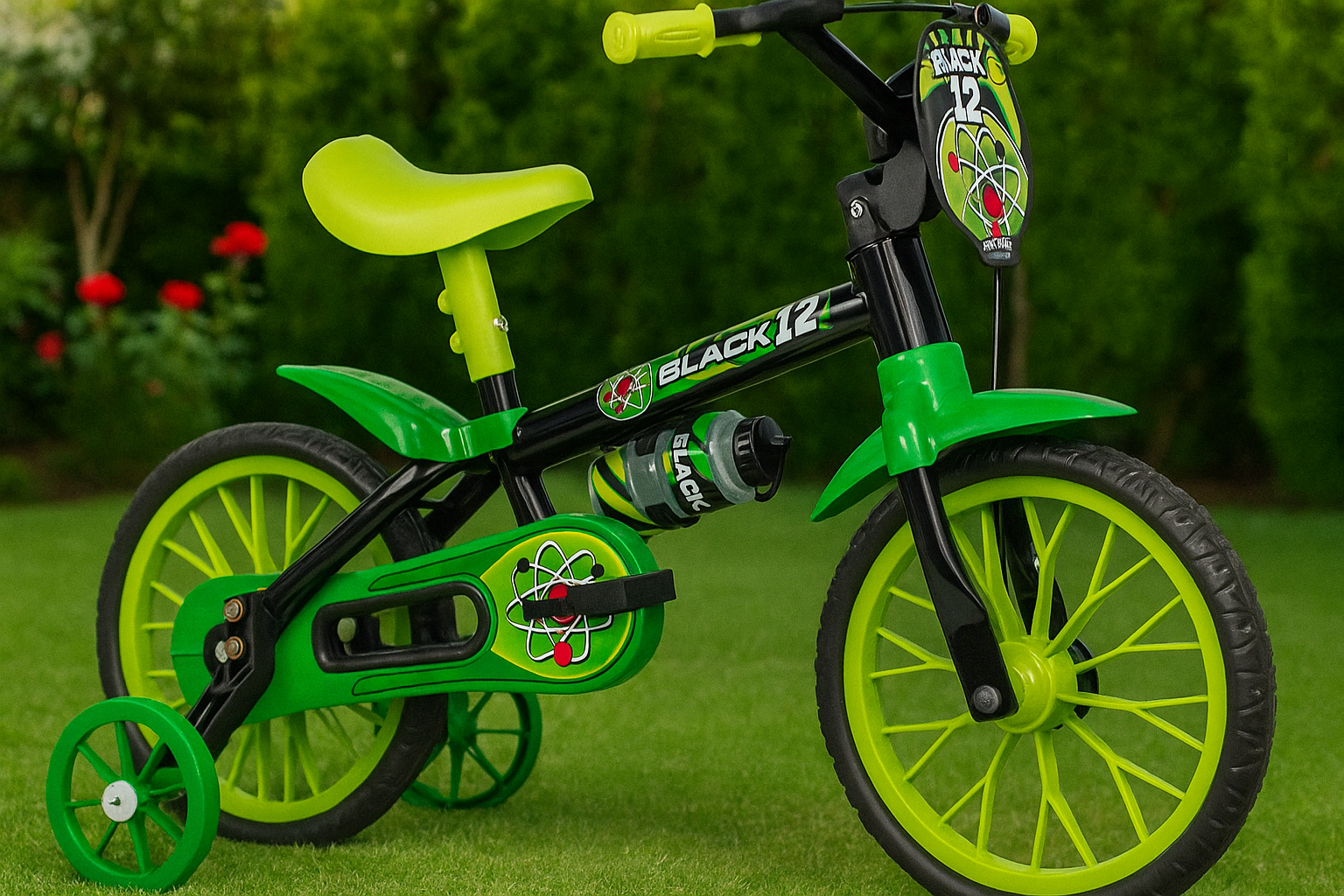 BIC 12 MASC BLACK PTO/VERD LION