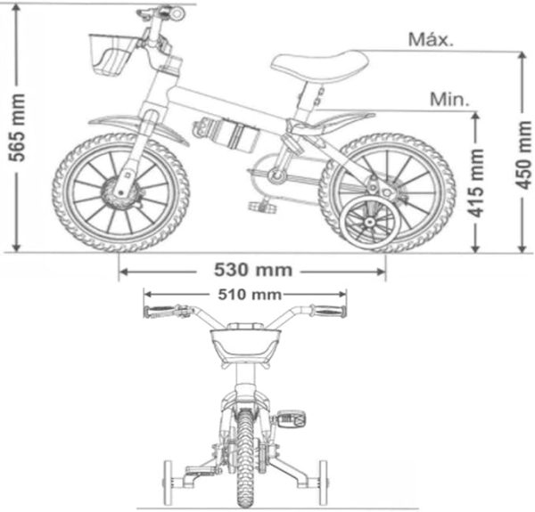 BIC 12 MASC MOTOR X VERM/AMAR (SEL P.U)