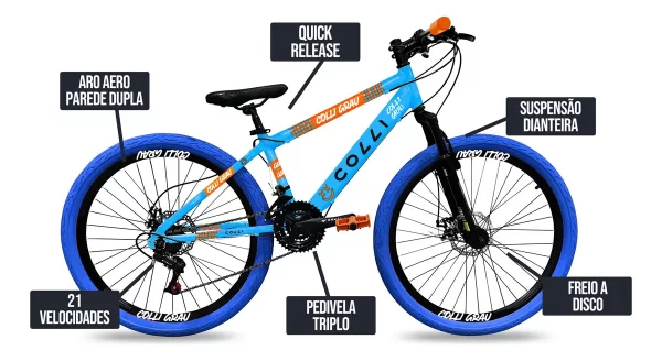 BIC. COLLI GRAU A.26 F.DISCO 21V AZUL CHAMPANHE D
