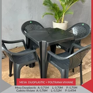POLTRONA VIVIANE PRETA DUOPLASTIC