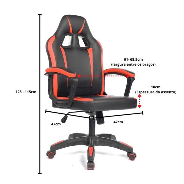 CADEIRA GAMER SE1004E VERMELHA