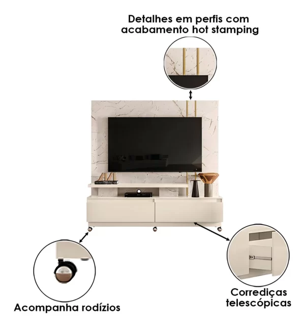 HOME THEATER NEW APOLO CALACATA/OFF WHITE RODIZIOS
