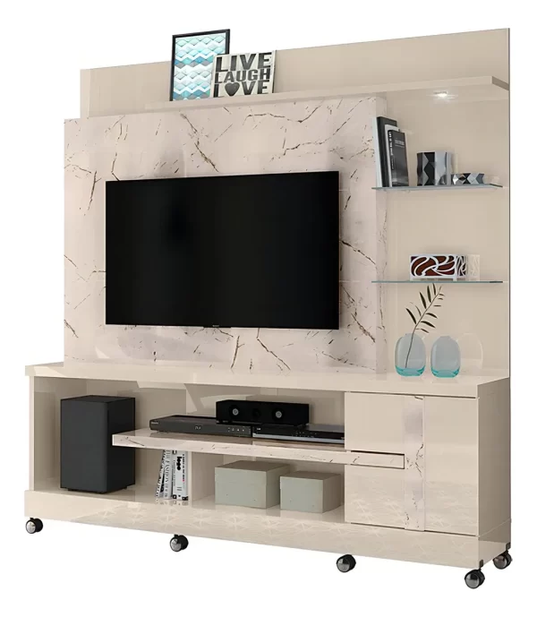 HOME THEATER ALAN CALACATA/OFF WHITE C/ RODIZIOS