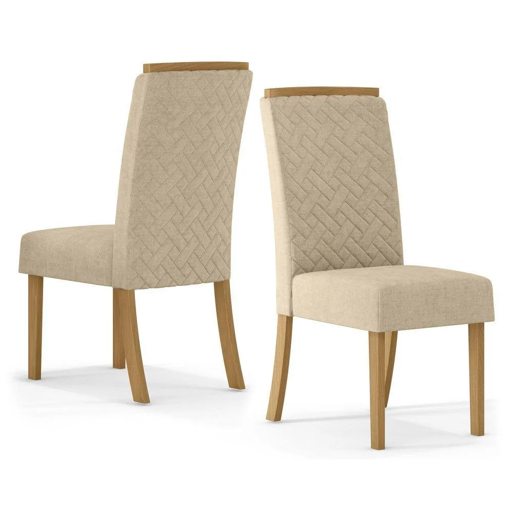 Cadeira Malu 2 Unid Nature/Linho