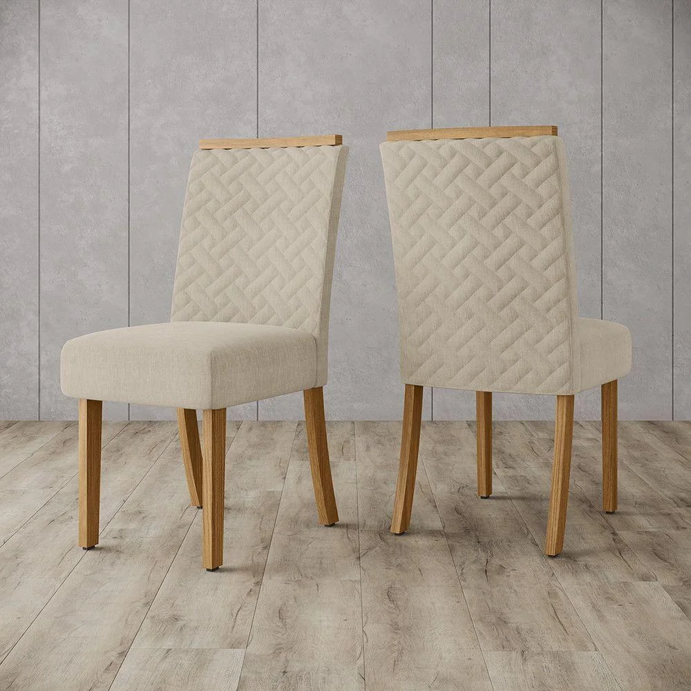 Cadeira Malu 2 Unid Nature/Linho