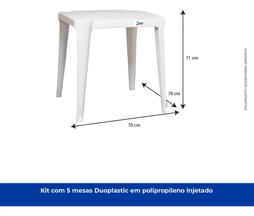 MESA BRANCA DOUPLASTIC