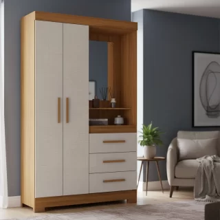 GUARDA ROUPA NT 6020 REF 270 FREIJO TREND/OFF WHITE