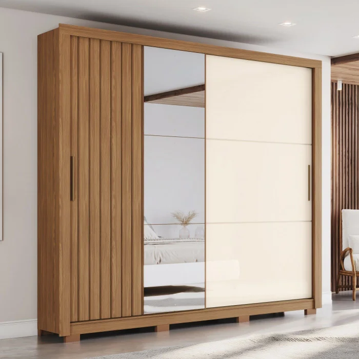 D339-127 Roupeiro Vasti 2Pts Desl Nature/Off White